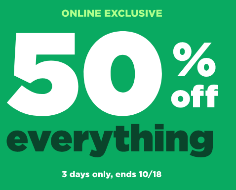 Old Navy: 50% off EVERYTHING | Online ONLY thru 10/18!