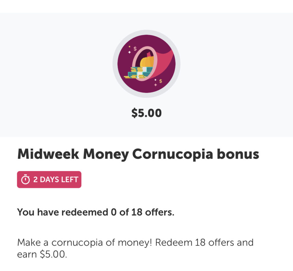 Ibotta: $5 Mid-Week Bonus thru 11/9
