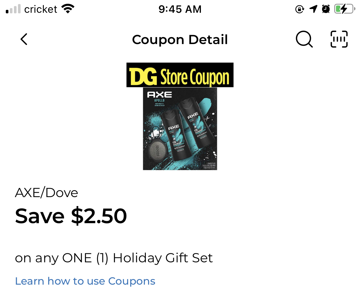 Dollar General AXE Holiday Gift Sets 7.50 after coupon