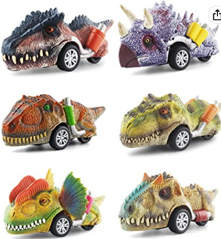 Dinosaur Pull Back and Release Cars 6pk under $8
