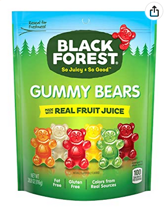 Black Forest Gummy Bears 28.8 oz bag around five bucks!