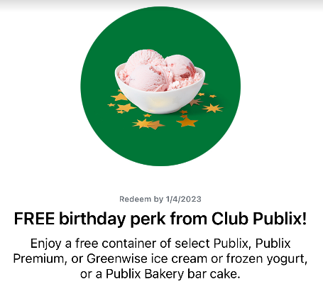 Club Publix BIRTHDAY PERK!