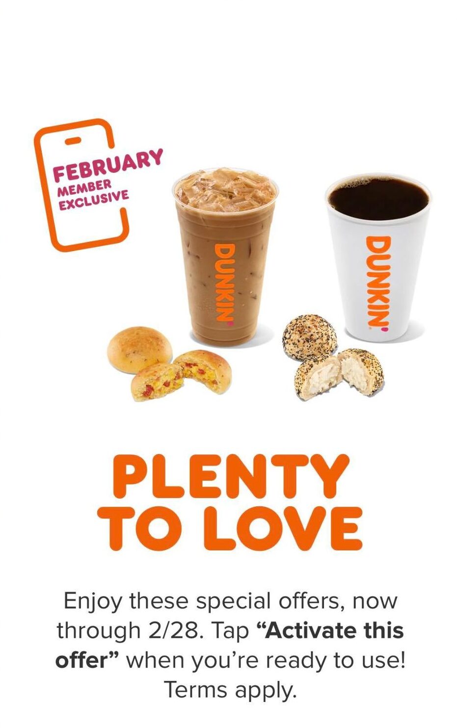 Dunkin' Rewards Program February Member Exclusive Deals!