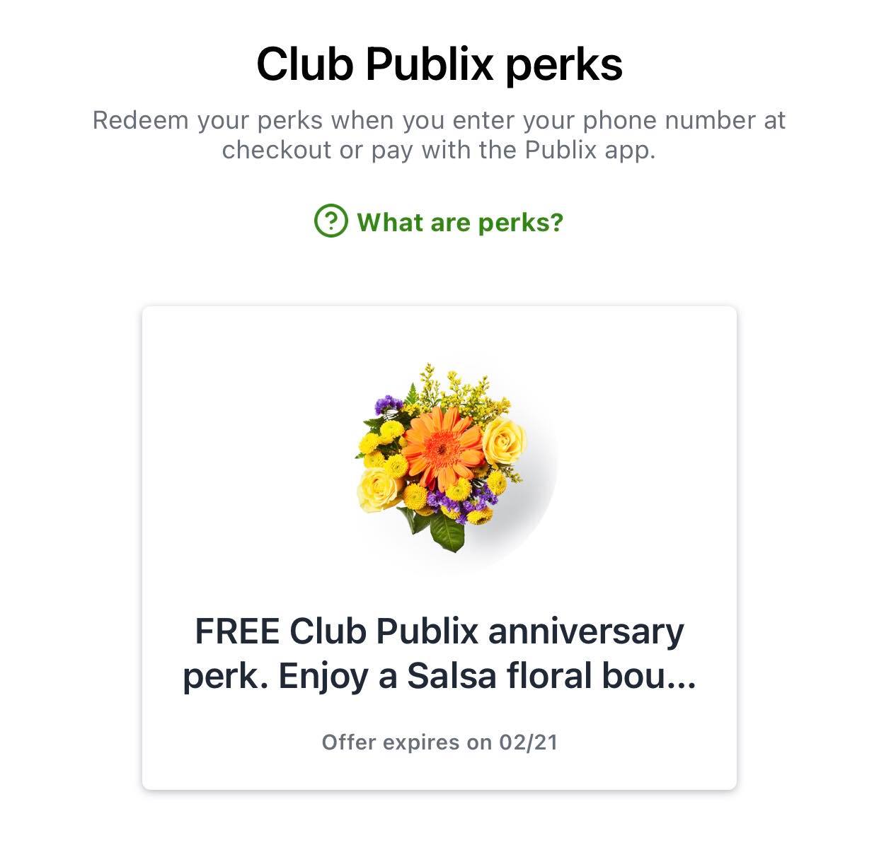 Club Publix FREE Flowers on your Club Publix Anniversary
