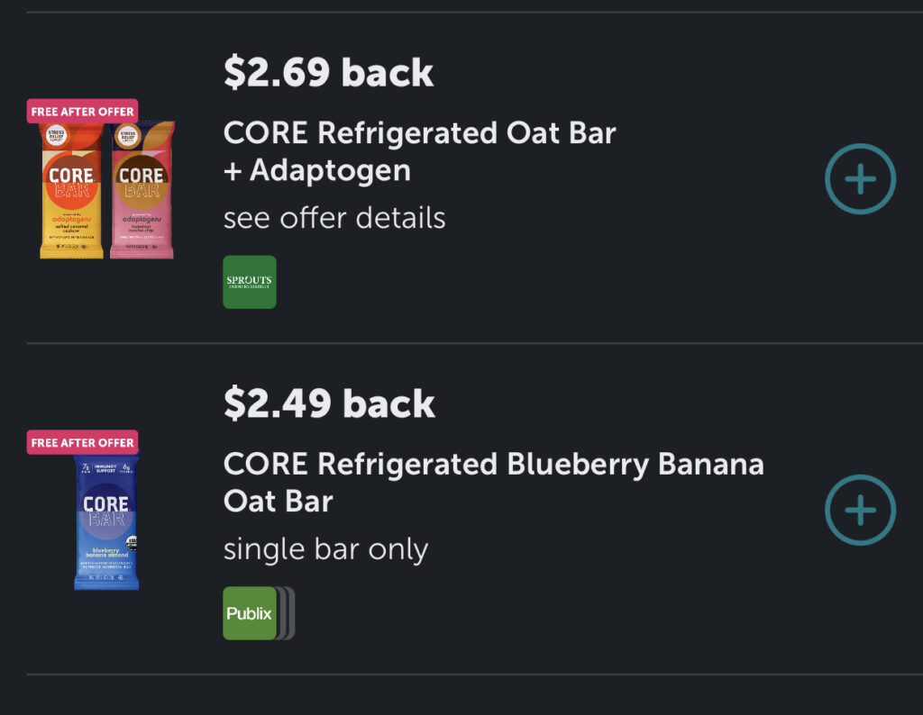 Ibotta: FREE Core Bars at multiple stores!