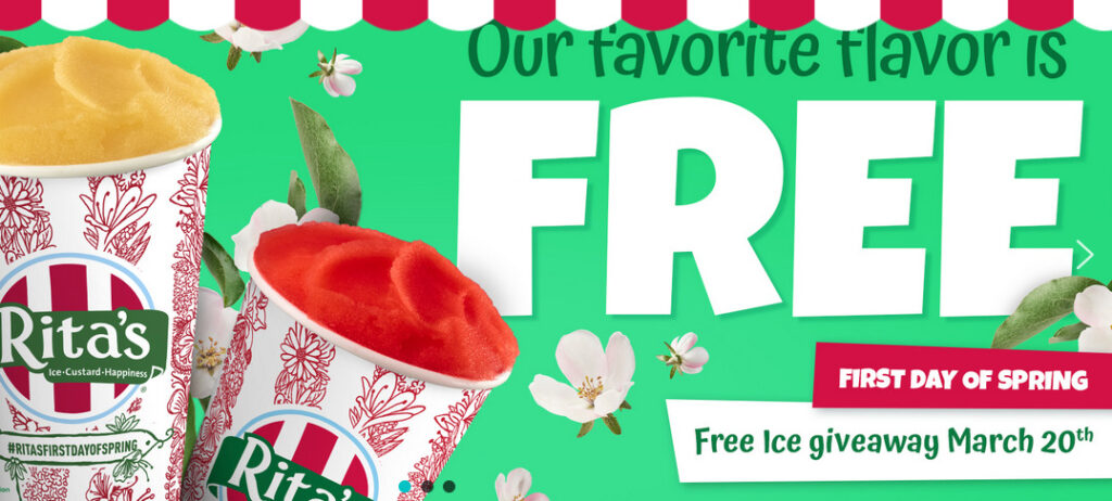 FREE Rita’s Italian Ice on March 20, 2023