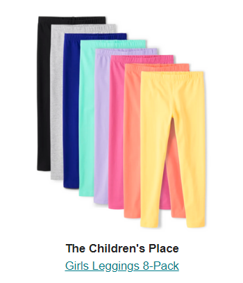 Children’s Place: 8 Pair Girls Leggings for five bucks a pair!