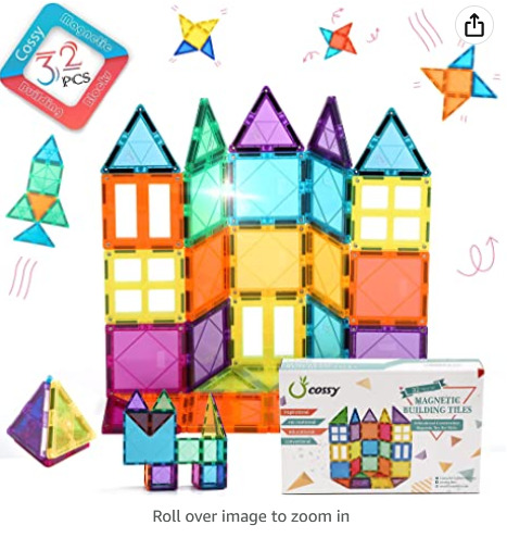 32Pcs Magnet Tiles 3D Building Blocks set under $16