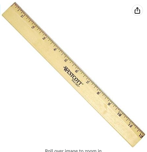 Westcott 12″ Beveled Edge Wood Ruler – $.50 on Amazon!