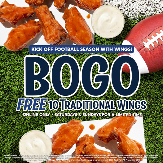 Zaxby’s: BOGO Wings on the Weekends!