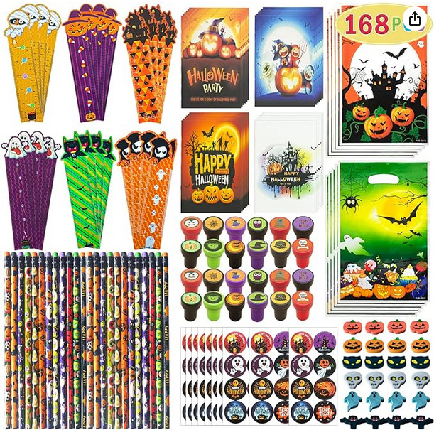 168 Piece Halloween Goody Bag Set for under $12 | Makes 24 Goody Bags!