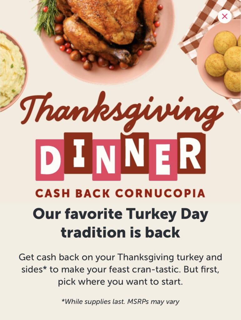 Ibotta: FREE Thanksgiving Dinner Offer for 2023 | Check out the Changes!