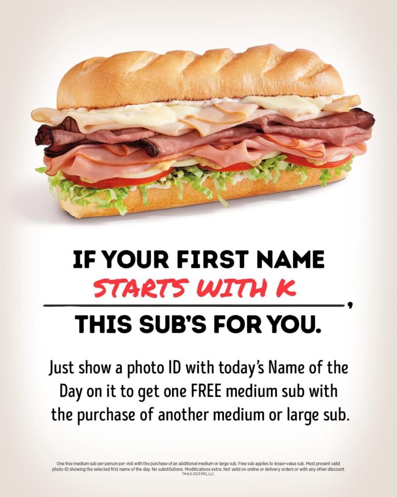 Firehouse Subs Name of the Day: BOGO Subs on December 22nd!