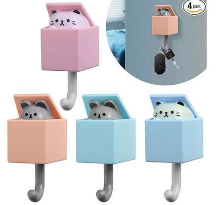 Creative Cat Key Hooks 4 Pack under $7.00!