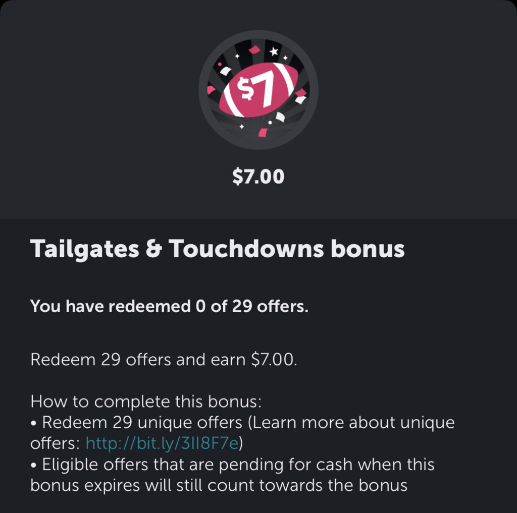 Ibotta: $7 Tailgates and Touchdowns Bonus