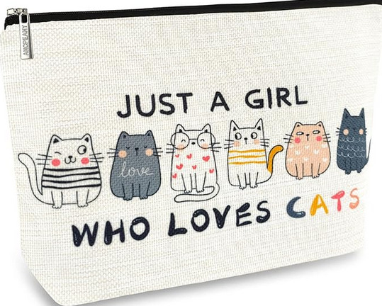 Just A Girl Who Loves Cats Makeup Bag – Perfect Gift Price!
