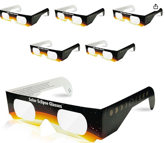 Six Pack of Solar Eclipse Glasses under $8