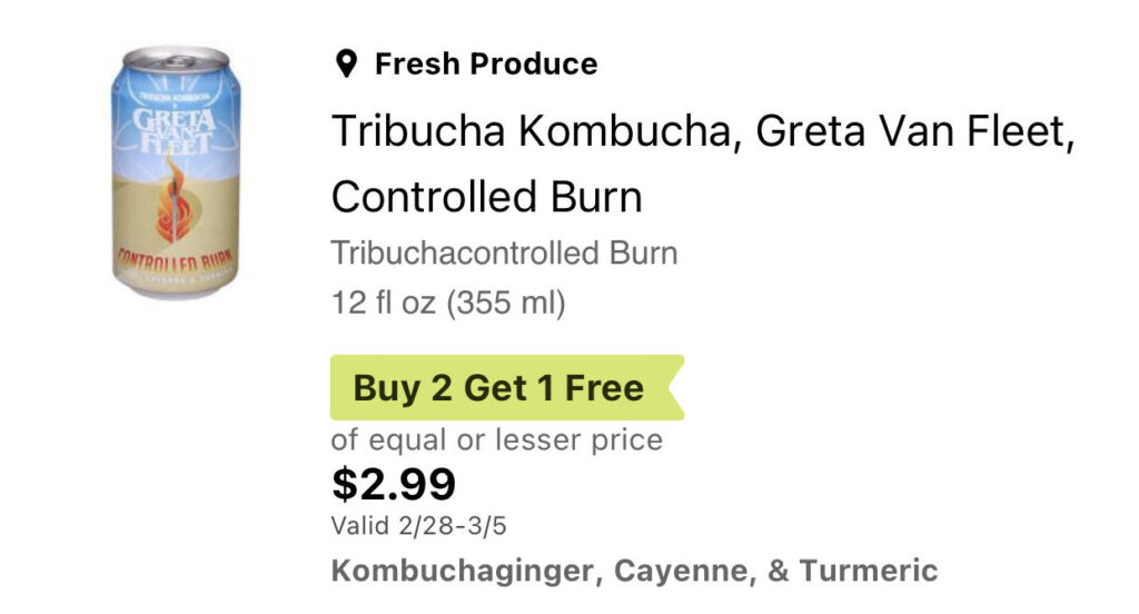 Publix: THREE Tribucha Kombucha 12oz Cans for $3 after sale and rebate