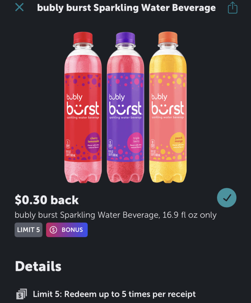 Publix: Get 6 Bubly Burst Drinks for under $3.00!