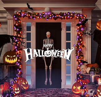 Solar Halloween Lights 39 Feet, 100 LED Orange & Purple Lights under $6!