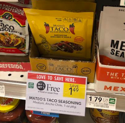 Publix: Stock up on Mateo’s Taco Seasoning!  BOGO with an Ibotta offer!