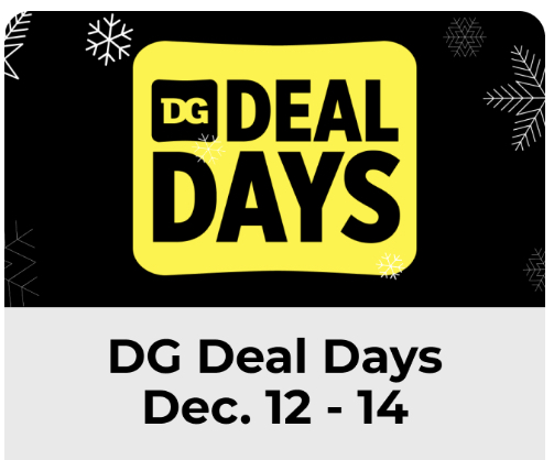 Dollar General $5 off $25 and DEAL DAYS Holiday Savings on 12/14!