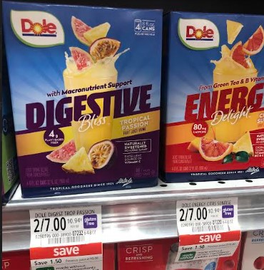Publix: New Dole Fruit Juices 4 can pack just $1.00!