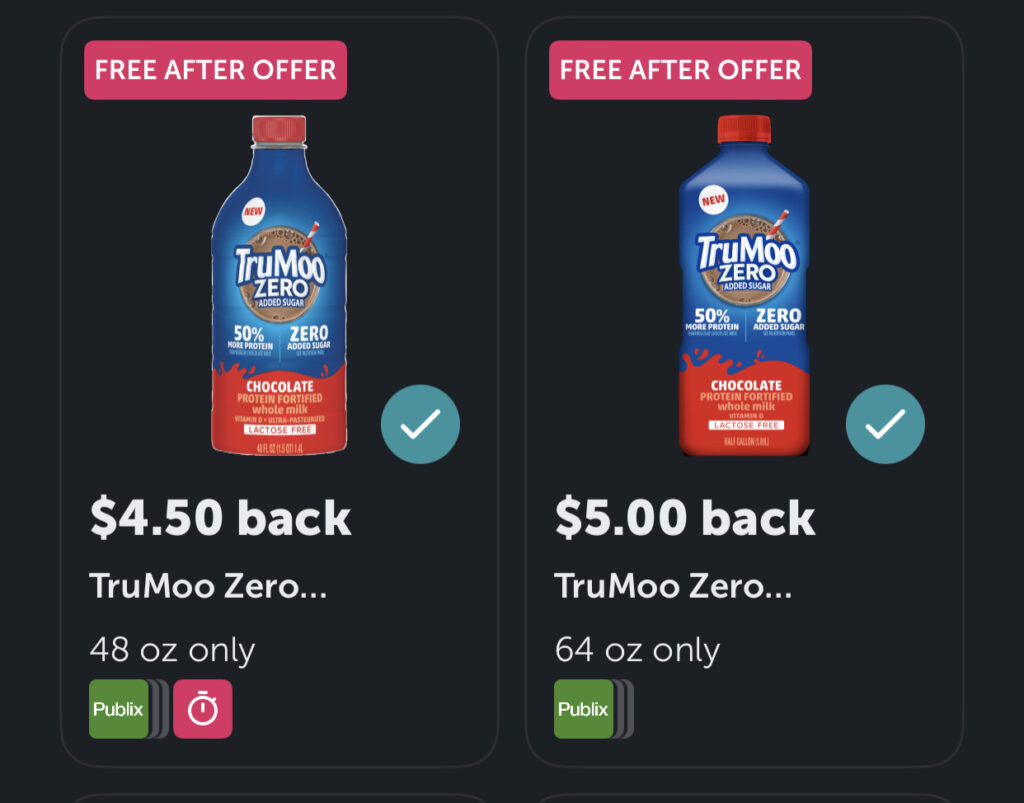 FREE TruMoo Chocolate Milk at select stores after Ibotta!