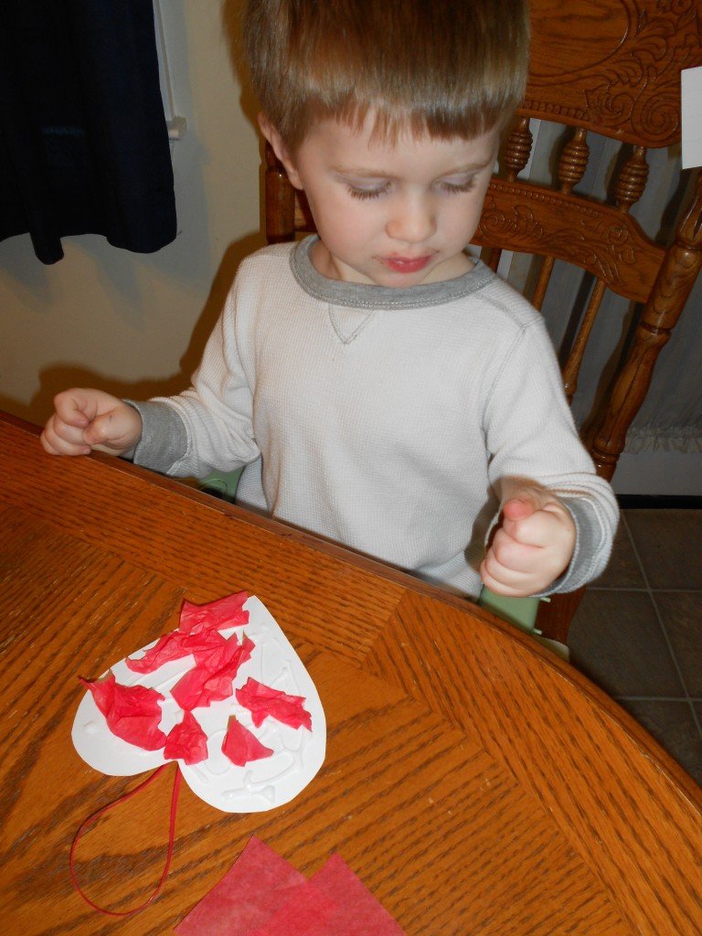 Preschool Project of the Week – Tissue Paper Heart