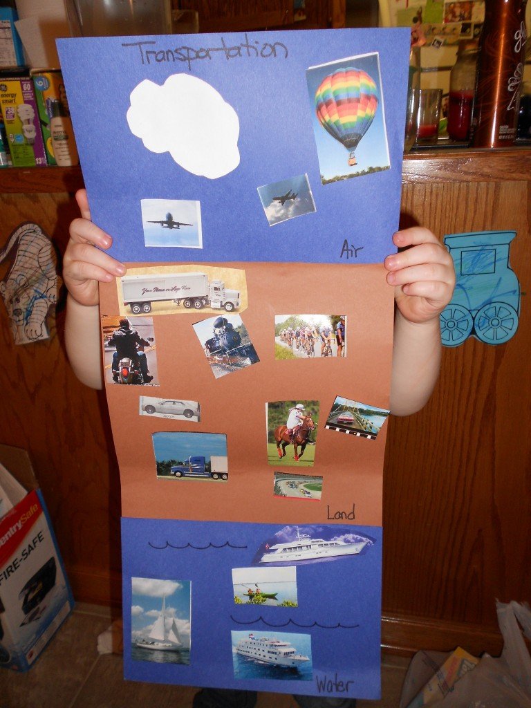 Preschool Project of the Week: Land/Air/Sea Chart