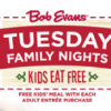 Kid’s Eat Free Tuesdays at Bob Evans
