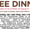 Bob Evans – BOGO Dinner Entrees on 4/1 only!