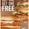 Buy One Get One FREE Chicken Sandwiches at Burger King