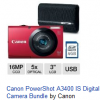 Canon PowerShot A3400 IS Digital Camera Bundle – 40% off!