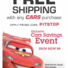 FREE shipping at the Disney Store with any CARS item purchase!